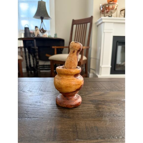 Genuine Wooden Mortar and Pestle - Picture 2 of 9